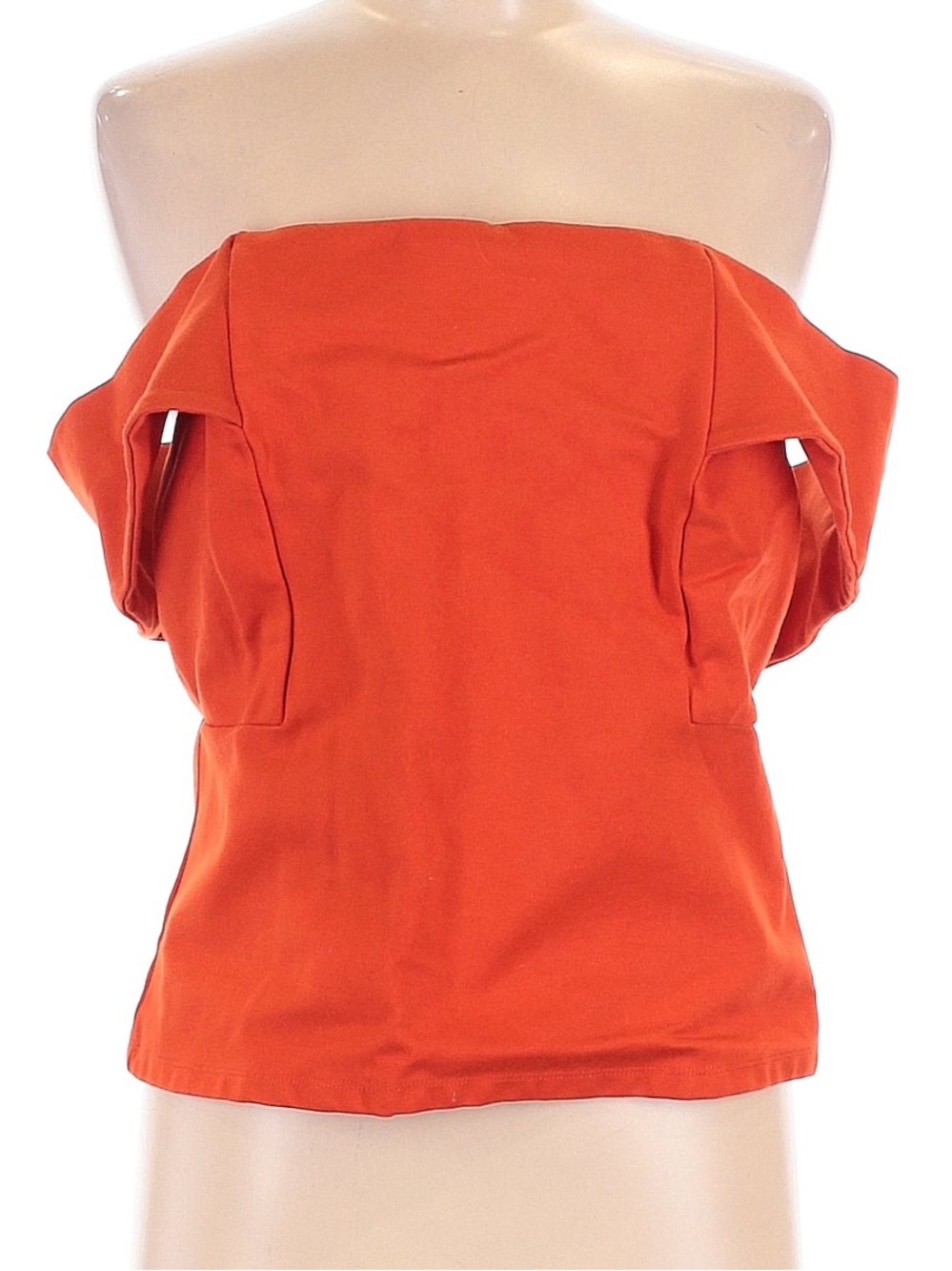DALETTA Off-Shoulder Orange Knit Top Size Large Stretch ANTHROPOLOGIE